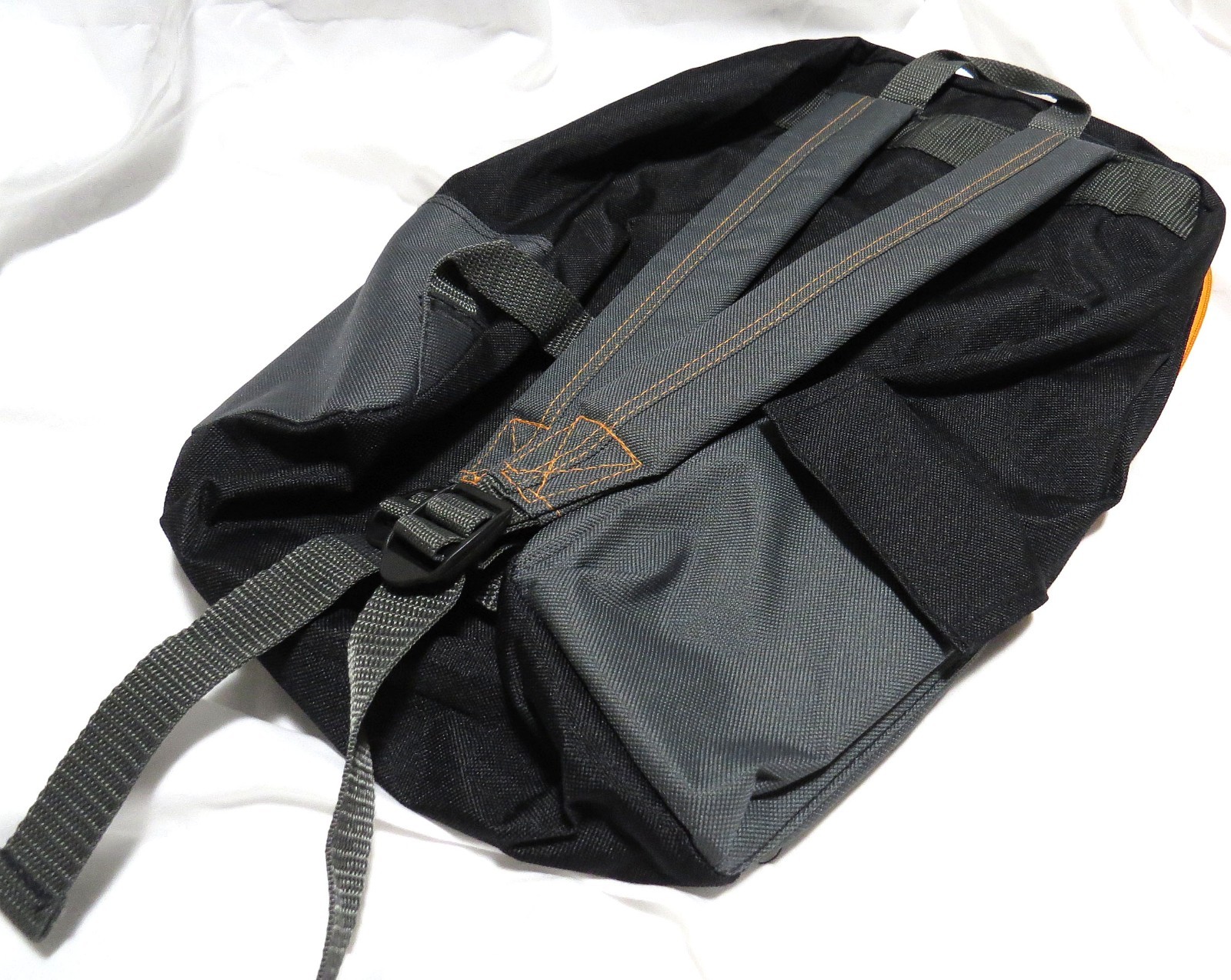 Bell GRAY ORANGE BACKPACK w/ Clear Plastic Pouch Zip Cycling Racing Motorsports