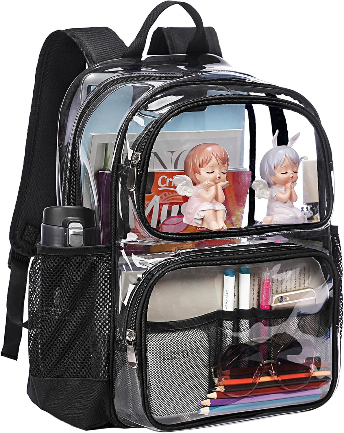 Clear Backpack Heavy Duty,17” Transparent Bag See through Backpack for College