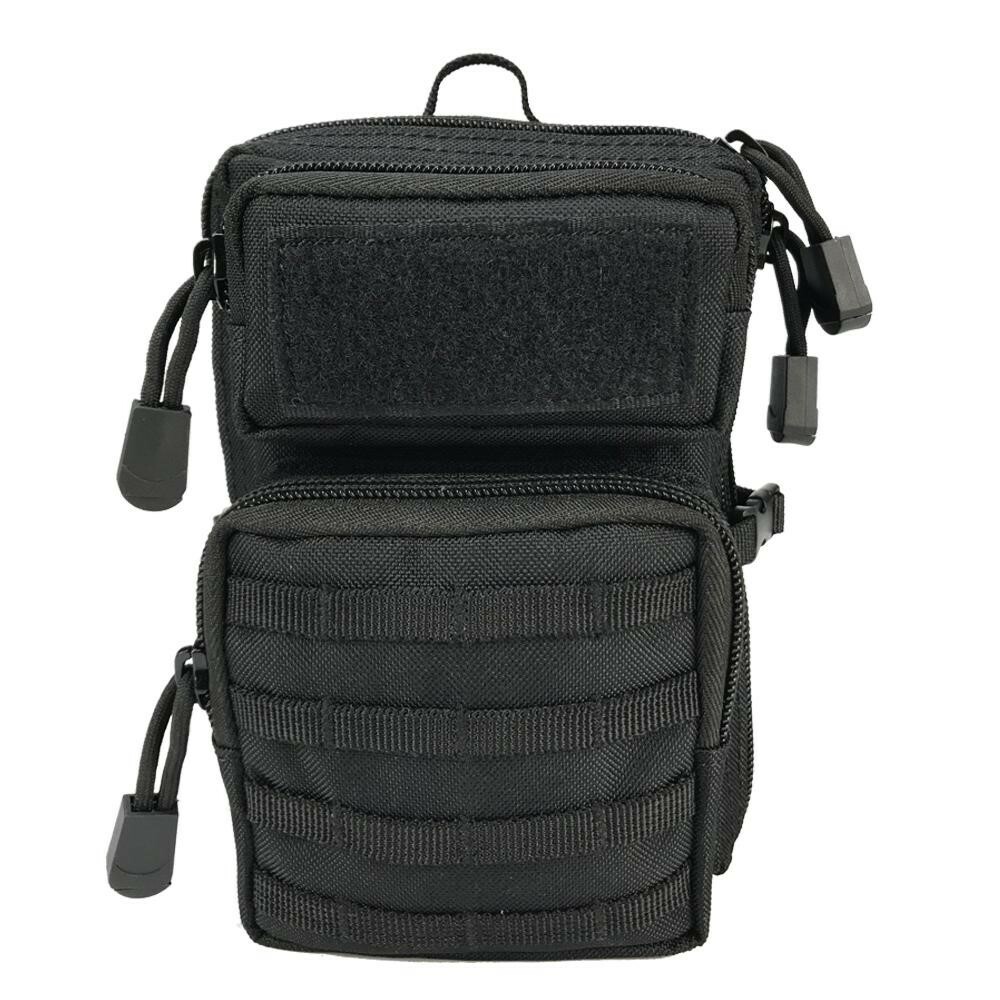 600D MOLLE CHEST POUCH AND THE BLACK SHOULDER BAG FOR SPORTS AND OUTDOOR HIKING.