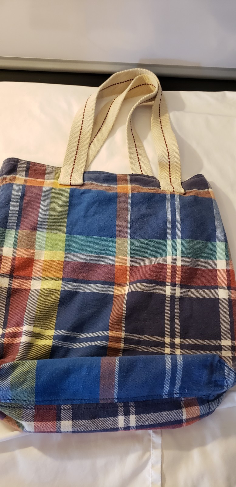 Hollister new Multicolor Plaid Tote Bag Double Handles Casual Travel