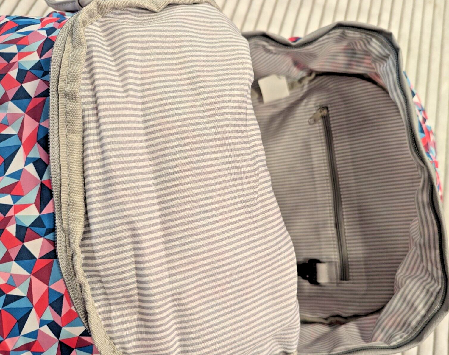 NWT No Boundries school/ backpack/ bag Bright Geometric pattern pink blue white