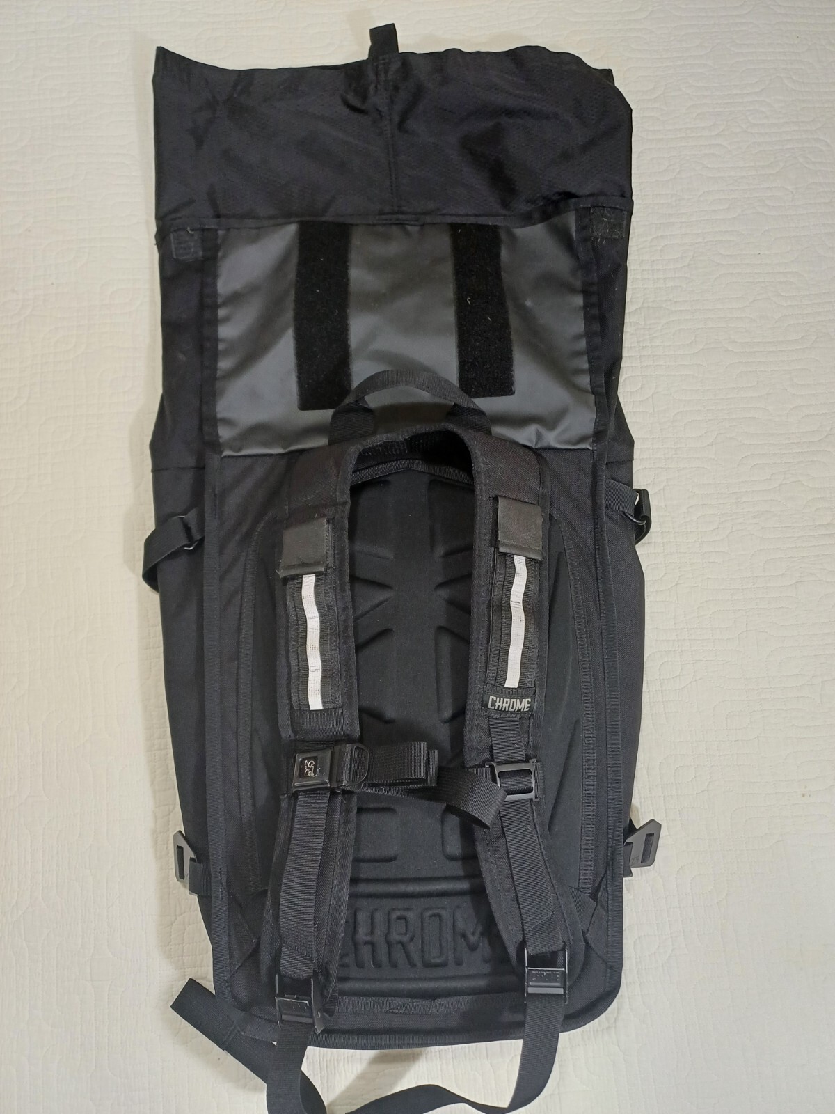 Chrome Industries Bravo Backpack Black Gray Roll Top Waterproof Bike Courier