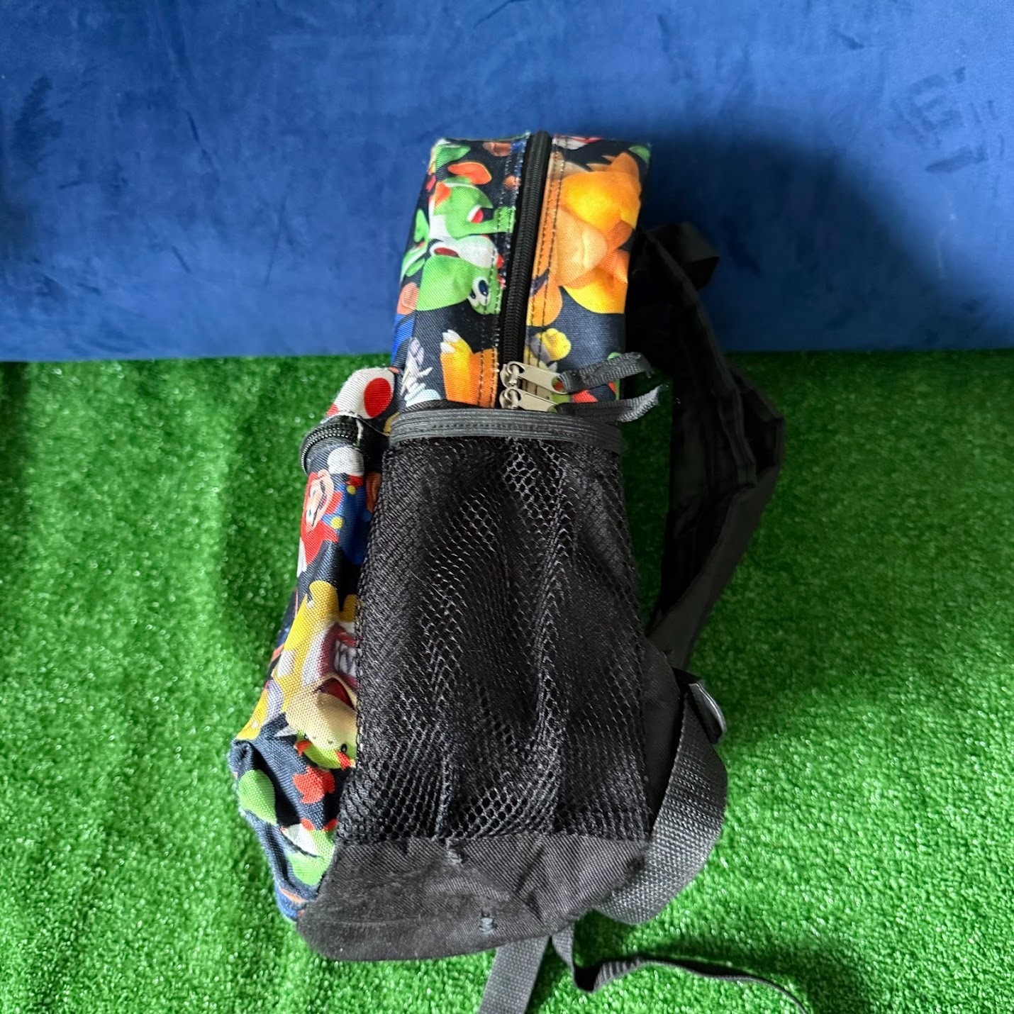 Nintendo Super Mario Bros. All Over Character Print Backpack Bioworld School Bag