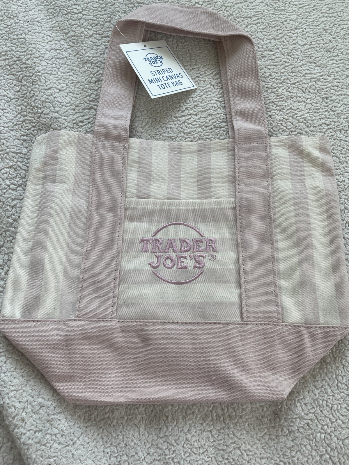 Trader Joe’s Striped Mini Canvas Tote Bag