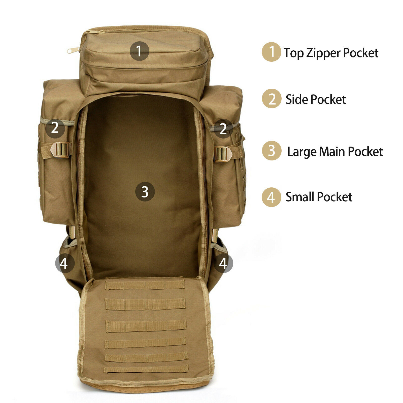 56L/80L/100L Outdoor Military Tactical Backpack Rucksack Camping Hiking Bag