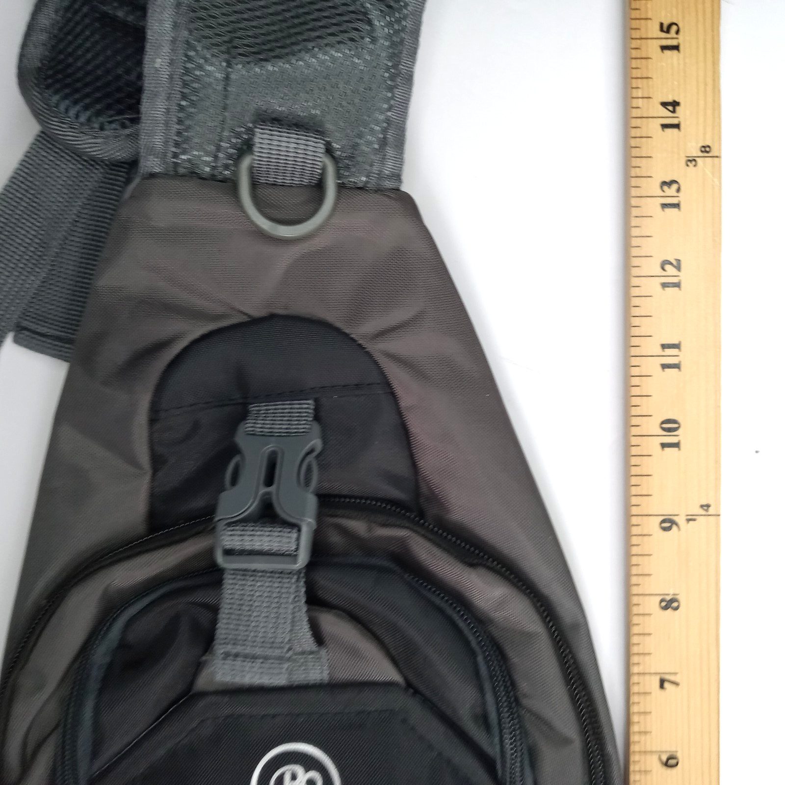 Gray Nylon Sling Bag Shoulder Backpack Unisex Men/Women Cycling Hiking Active