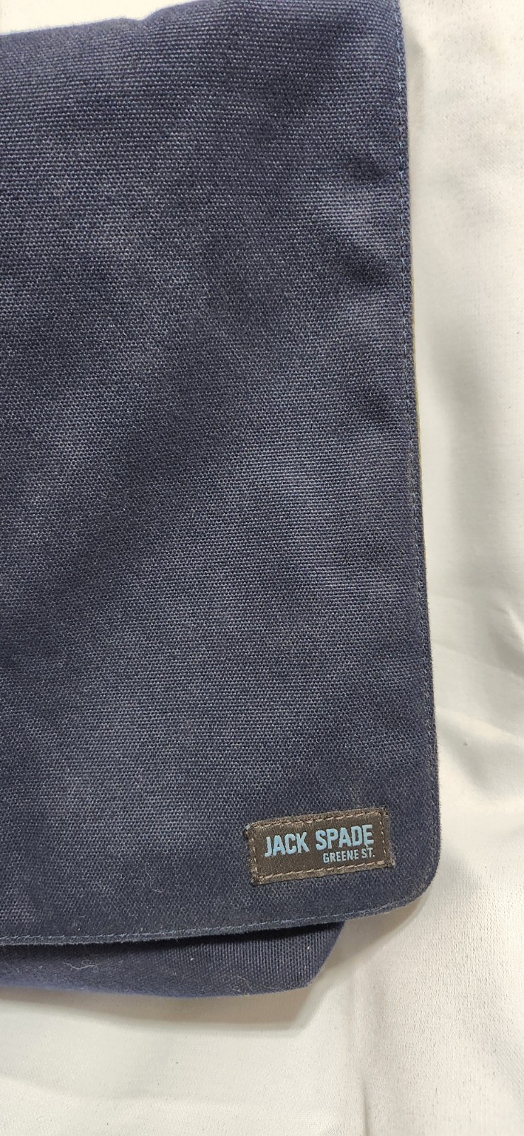 Authentic Jack Spade Navy Street Canvas Messenger Bag w/ Laptop Sleeve Red