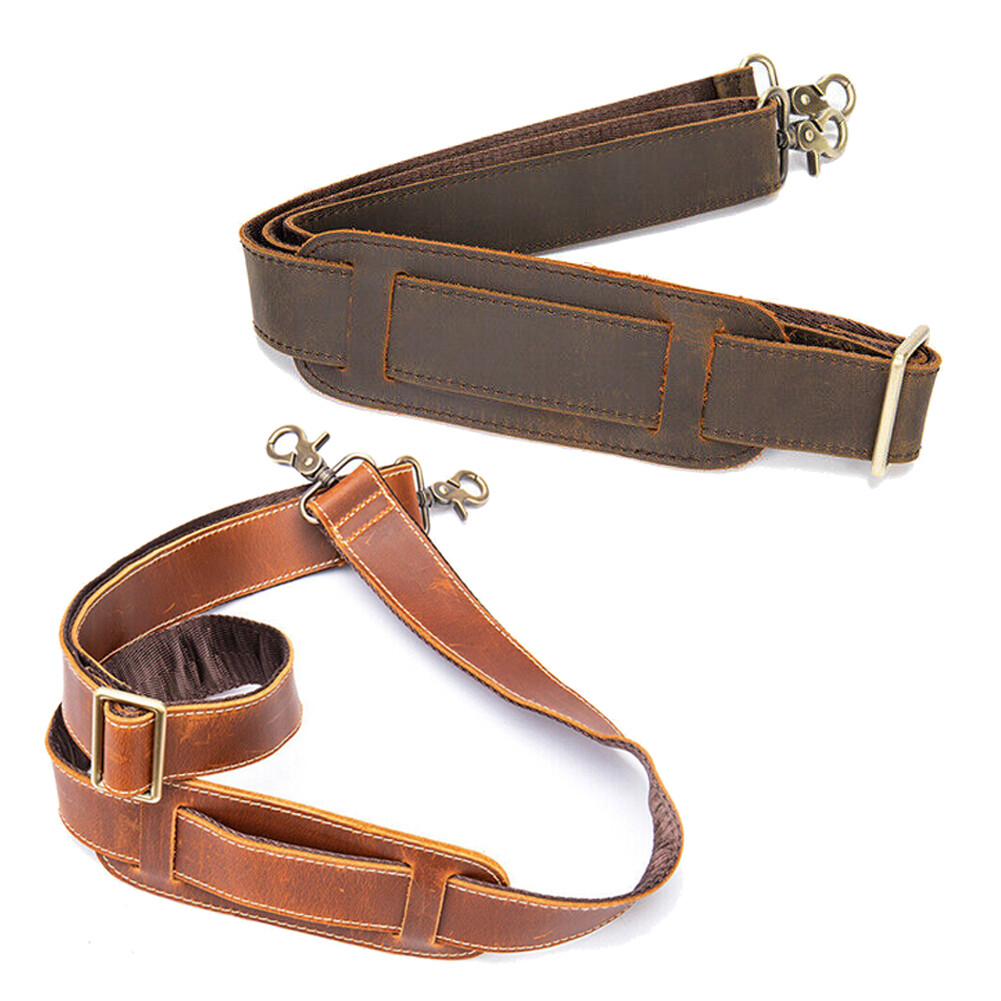 For Briefcase Luggage Messenger Bag Genuine Leather Replacement Shoulder Strap#