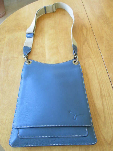 men’s a.testoni NWOT Messenger crossbody Bag logo blue Leather Bag or Unisex