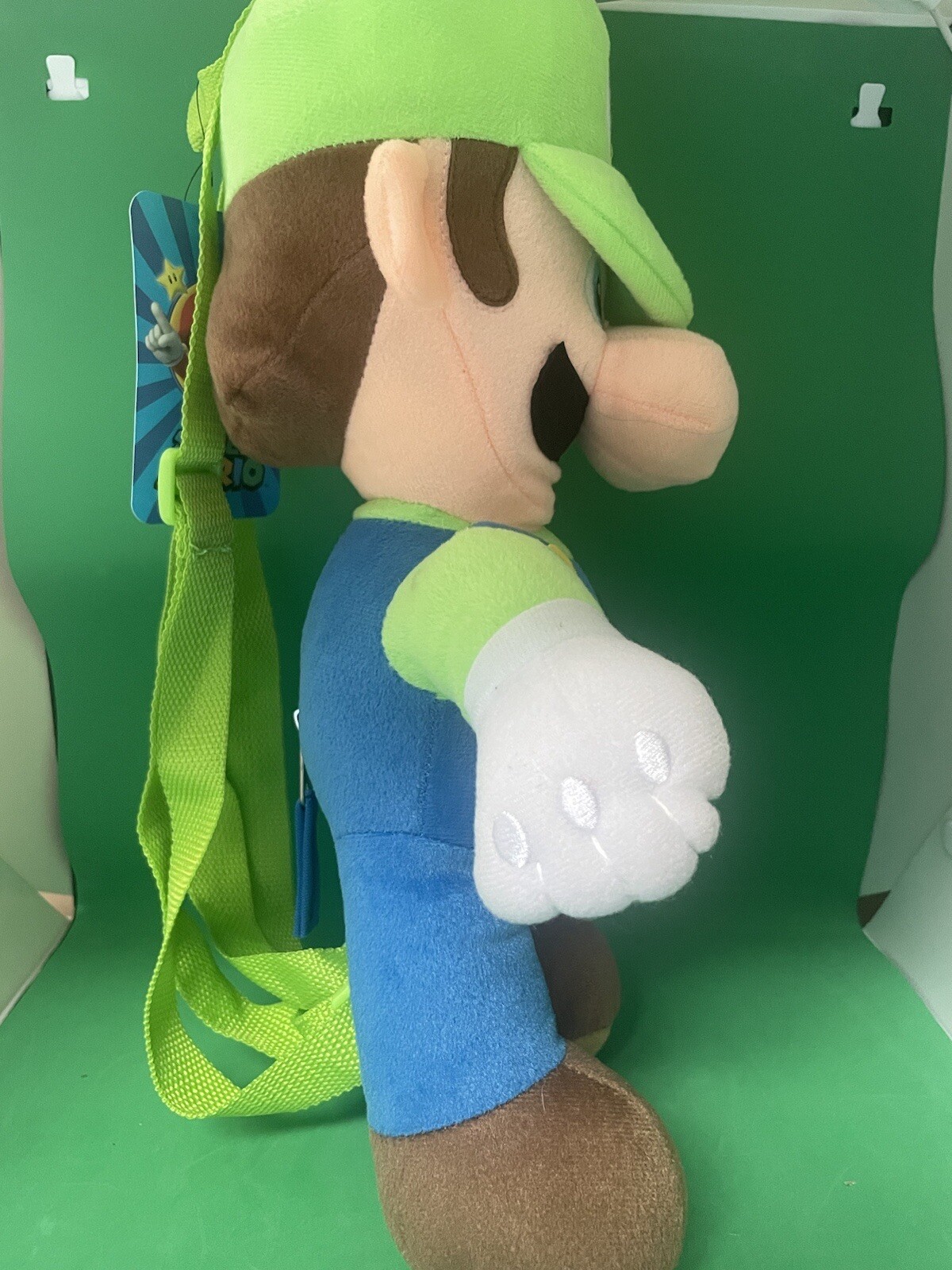 Nintendo Super Mario Bros Luigi 17″ inches Boys Kids Soft Plush Doll Backpack