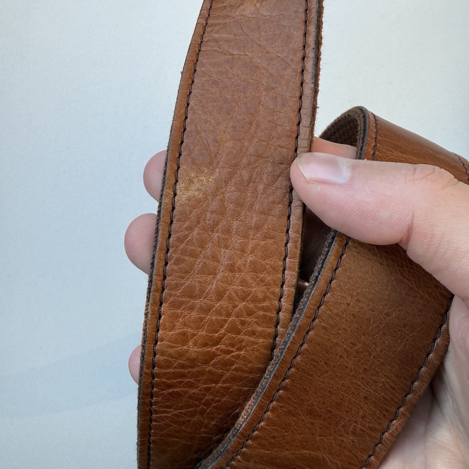 Tecovas Men’s Bartlett Messenger Cognac Brown Cowhide Handmade Leather Bag