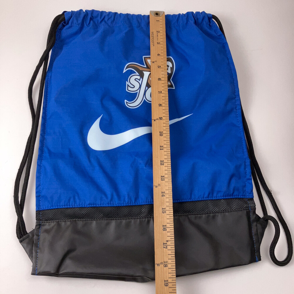 St Joesph College Maine Nike Swoosh Blue White Black Drawstring Gym Bag