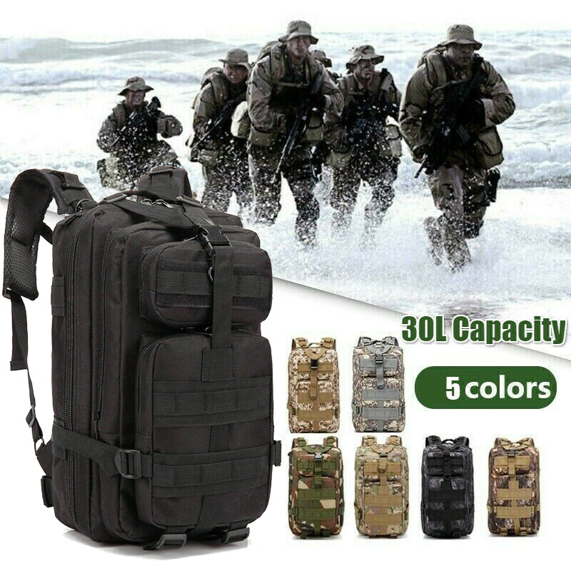 50L Large Tactical Military Backpack Waterproof Rucksack Hiking Laptop Backpack