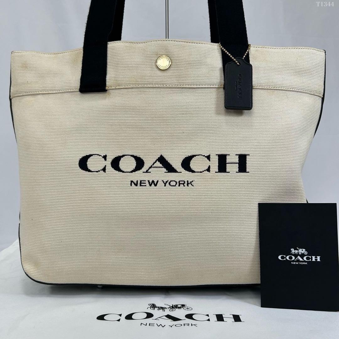 COACH logo canvas business bag tote bag shoulder A4 compatib