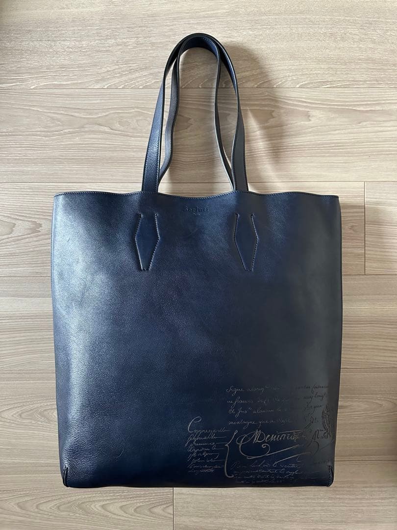 Custom 1 Million Berluti Vitello Fiore Leather Tote Bag Limited Edition Blue