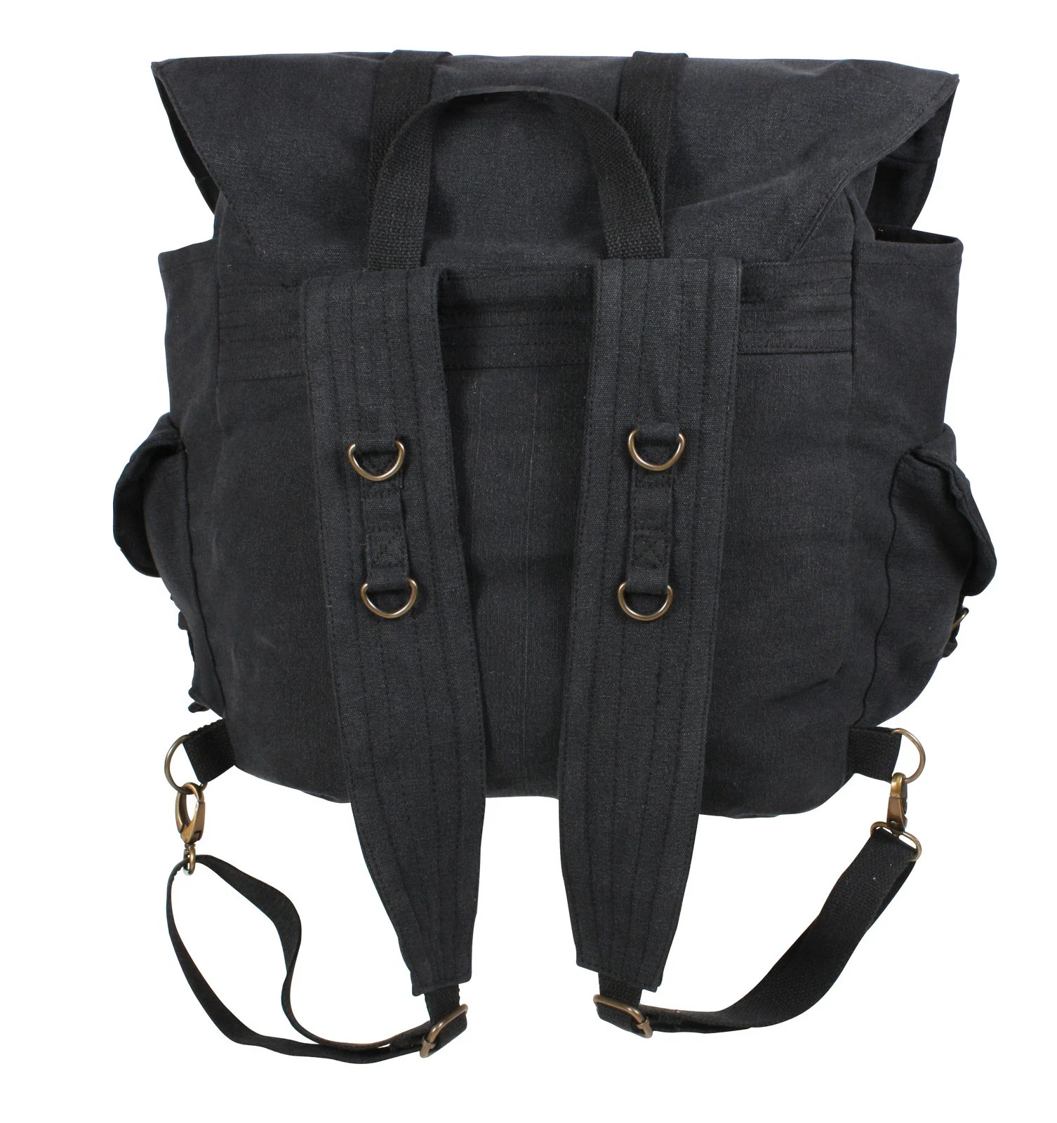 Rothco Vintage Weekender Canvas Backpack | Black | 9658 | Military School Bag