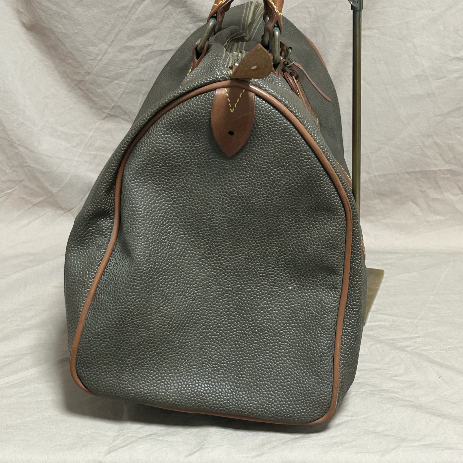 Vintage Mulberry England Scotchgrain Clipper Holdall Weekender Bag Green from JP