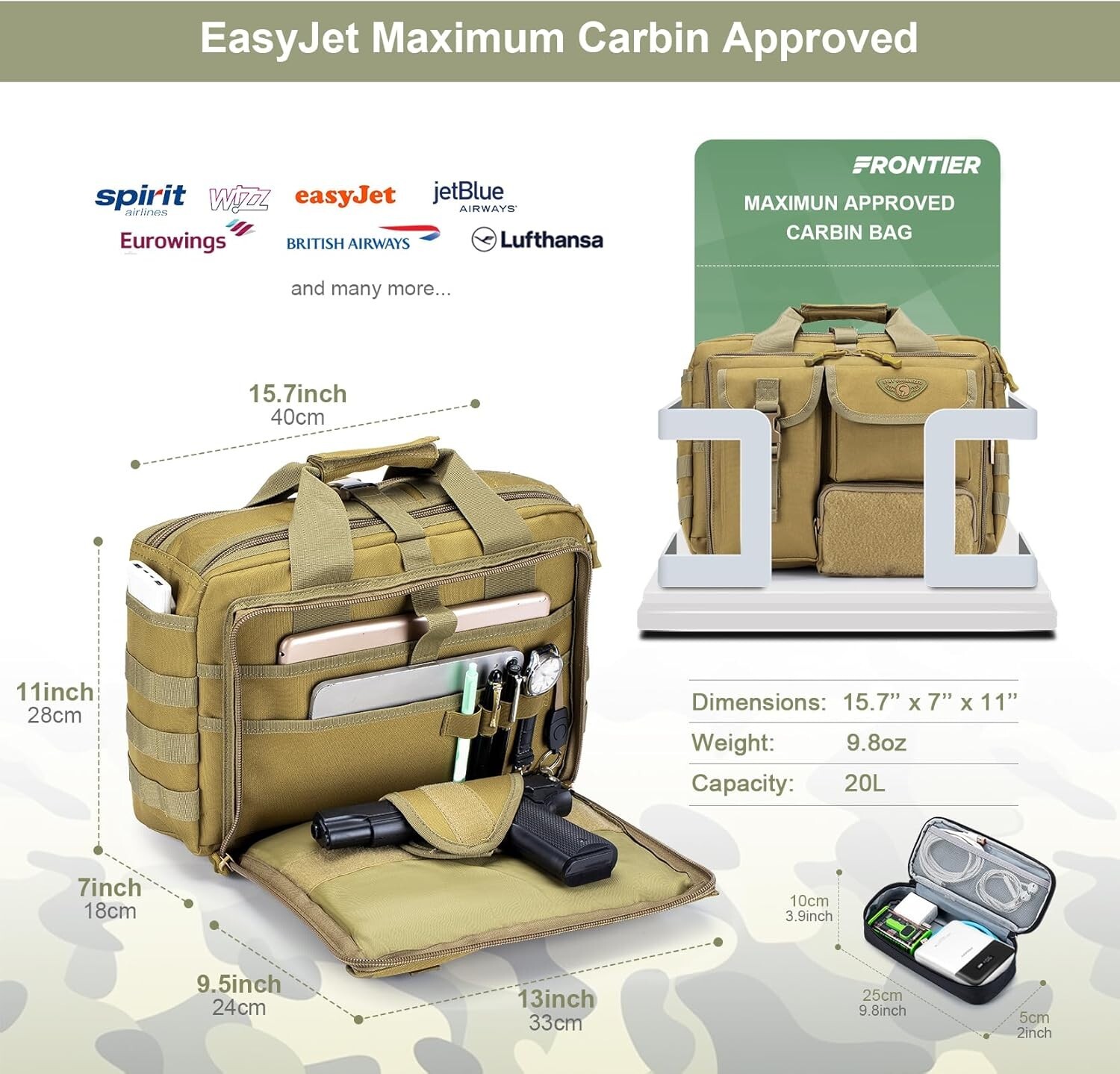 Durable Oxford Laptop Bag with Molle System – Tactical Shoulder Messenger=//