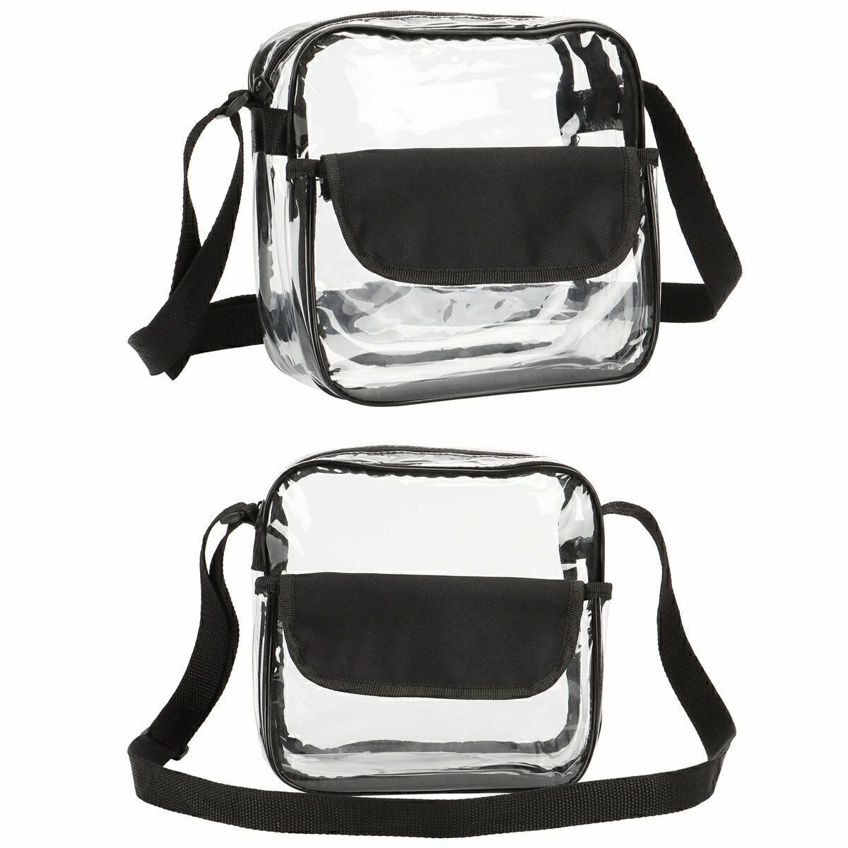 Clear PVC Tote Pack Shoulder Chest Bag Crossbody Handbag Waist Zip Purse Stadium
