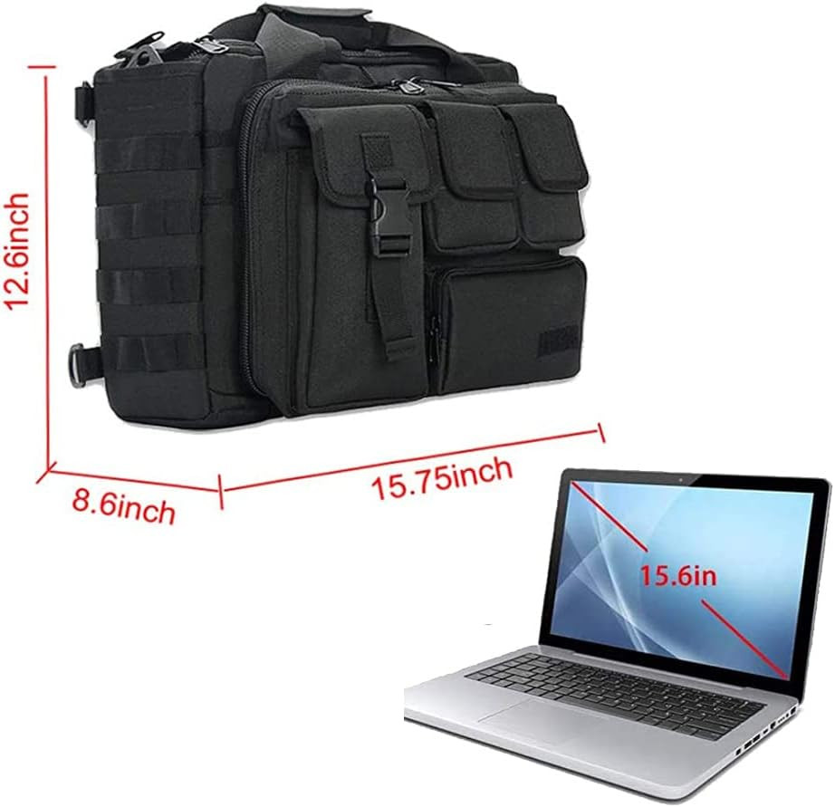 15.6 Inch Tactical Laptop Messenger Bag Briefcase Water Resistant Shoulder Case