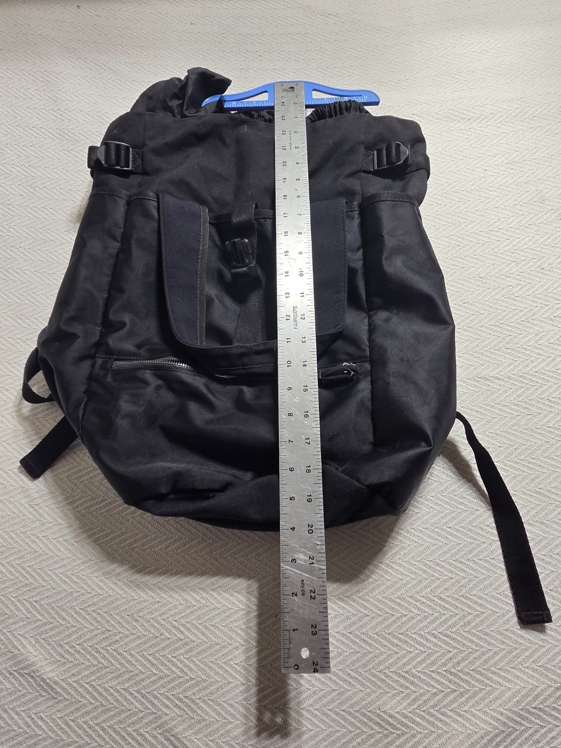 Black Convertible Tote Backpack Drawstring Laptop Travel Everyday Utility Bag