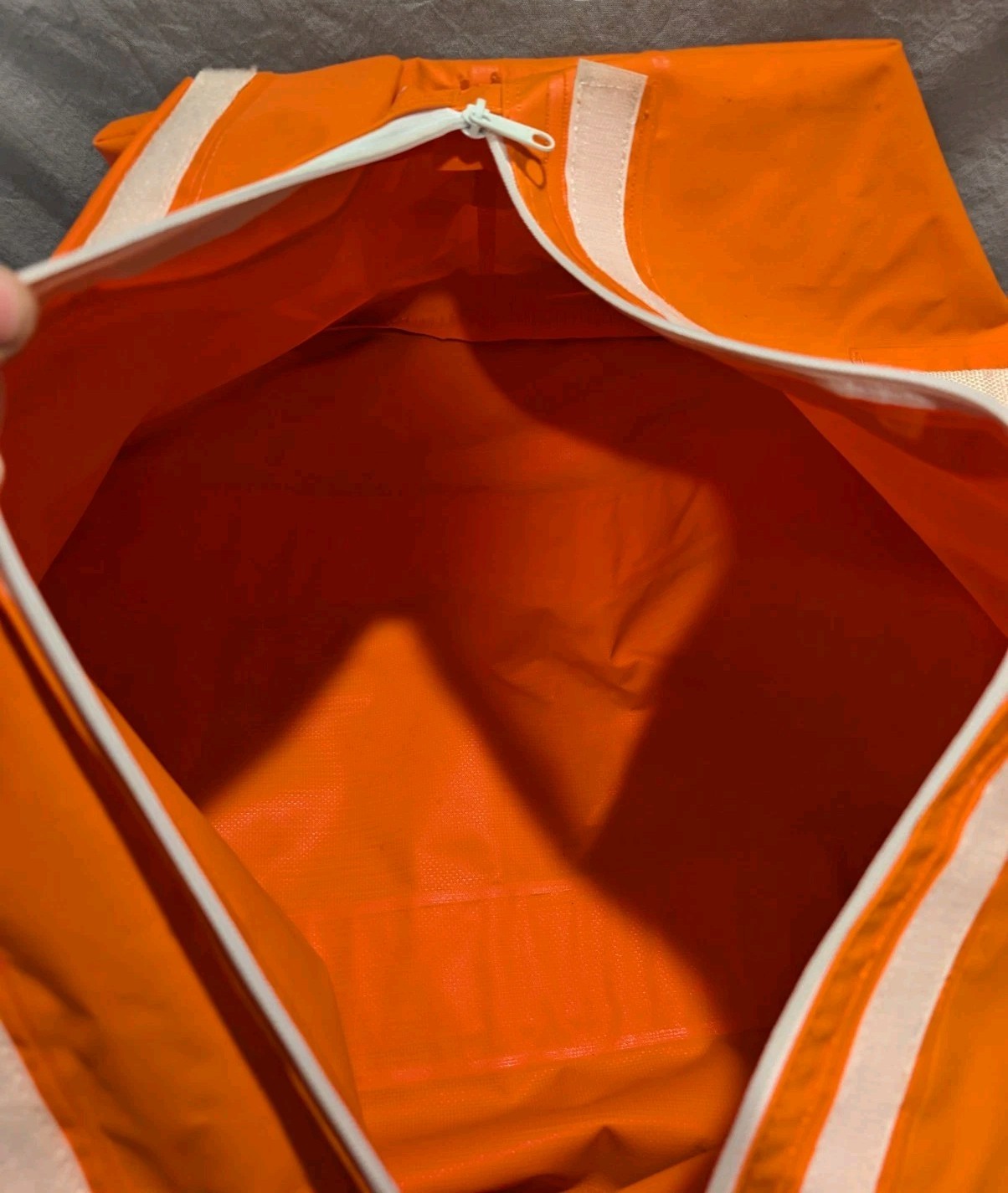 Vintage Cabela’s Large Orange Waterproof Duffle Bag Hunting Fishing