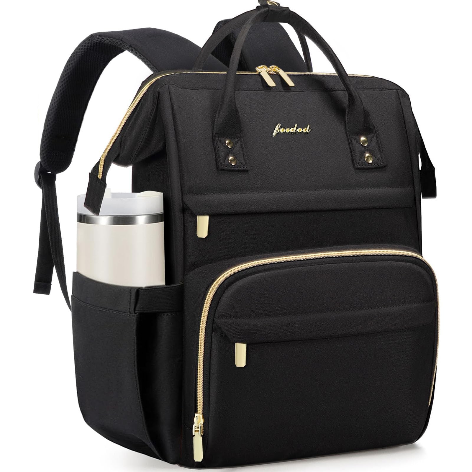 FOCDOD Women Laptop Backpack Work Bag – Fits 15.6 inch with Laptop Compartmen…
