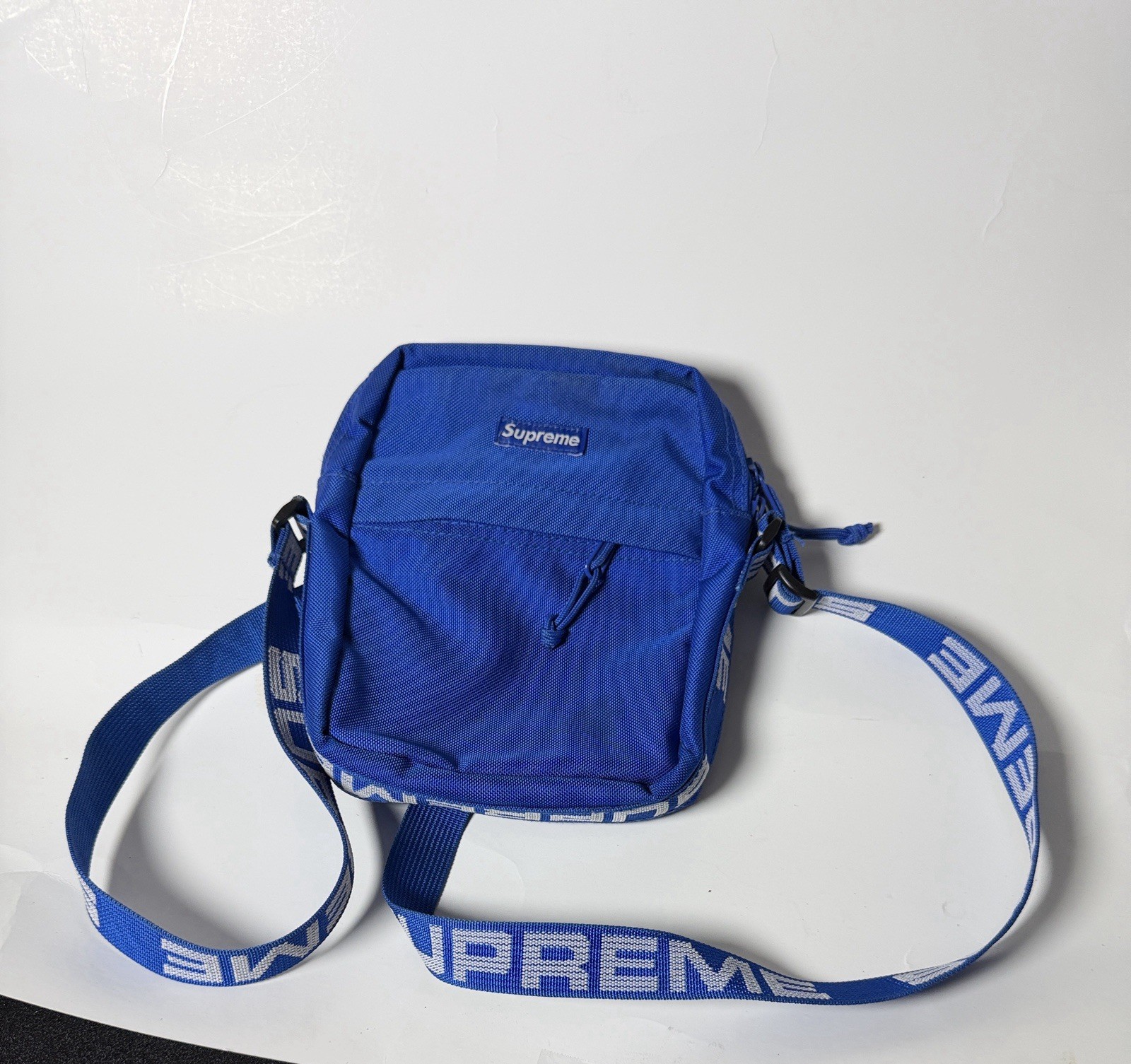 SUPREME Crossbody Shoulder Bag Blue Cordura Zip Small