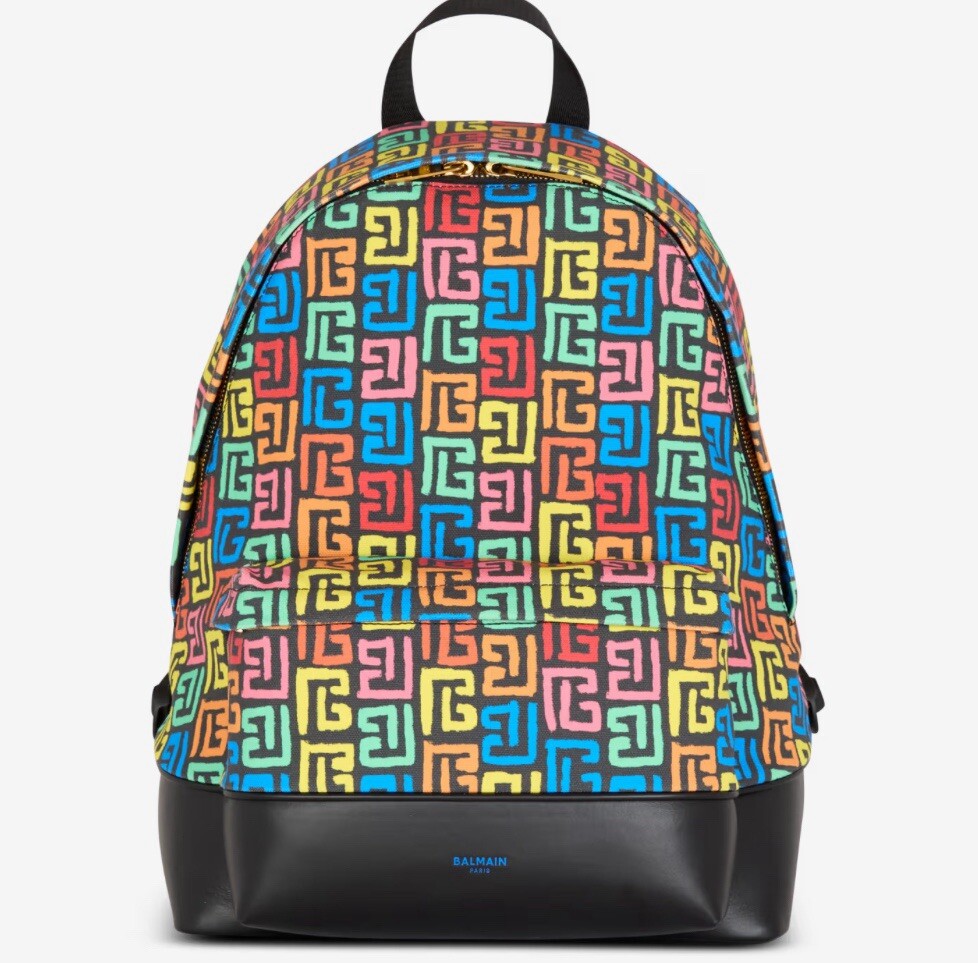Balmain Multicoloured PB Labyrinth canvas backpack