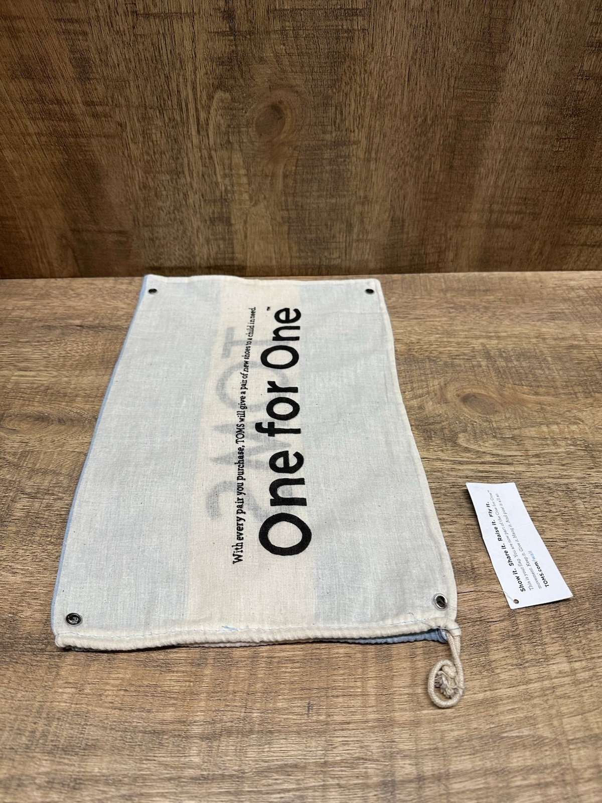 Toms shoe black blue & beige dust bag 14 inches x 9.5 inches