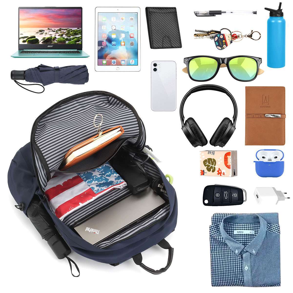 Fashion Men Utility Bag Laptop Shoulder Bag Daypack Backpack Casual Student LAVA