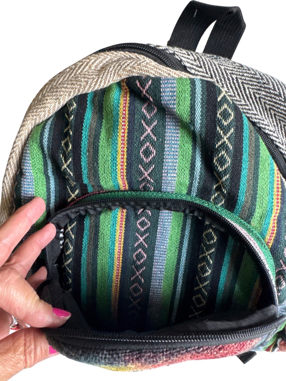 Himalayan Hemp Dreamcatcher Backpack Boho Festival Nepal Cotton Handcrafted NWT