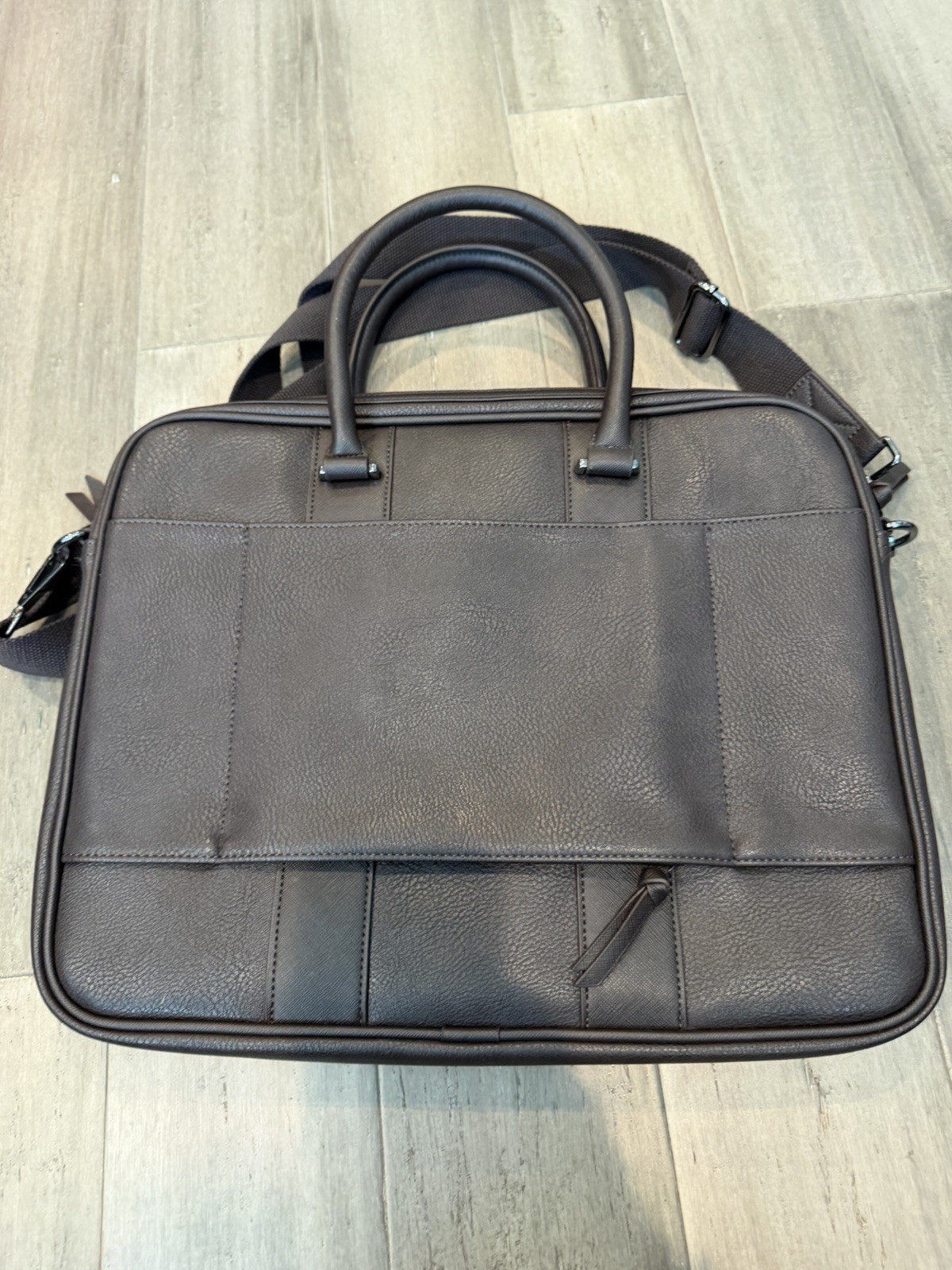 Ted Baker Briefcase Brown Polyester Document Case Computer Bag Carry On Nice