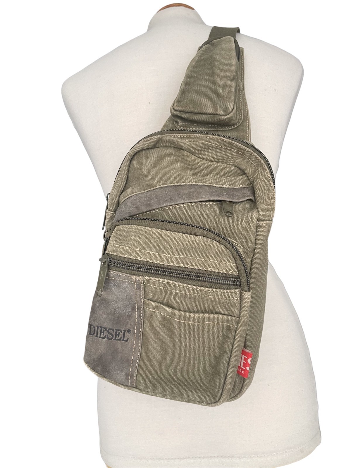 DIESEL Vintage Crossbody Sling Bag Multipocket Utility Cargo Y2K Rare Archive