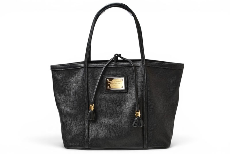 Authentic DOLCE & GABBANA Tote Bag Black Leopard Print Unisex