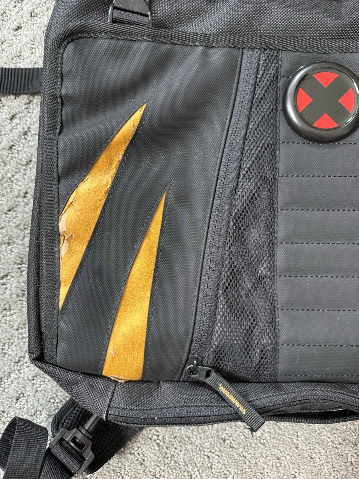 Marvel X-Men Backpack Black/Yellow Zip Adjustable Straps Inner Pockets
