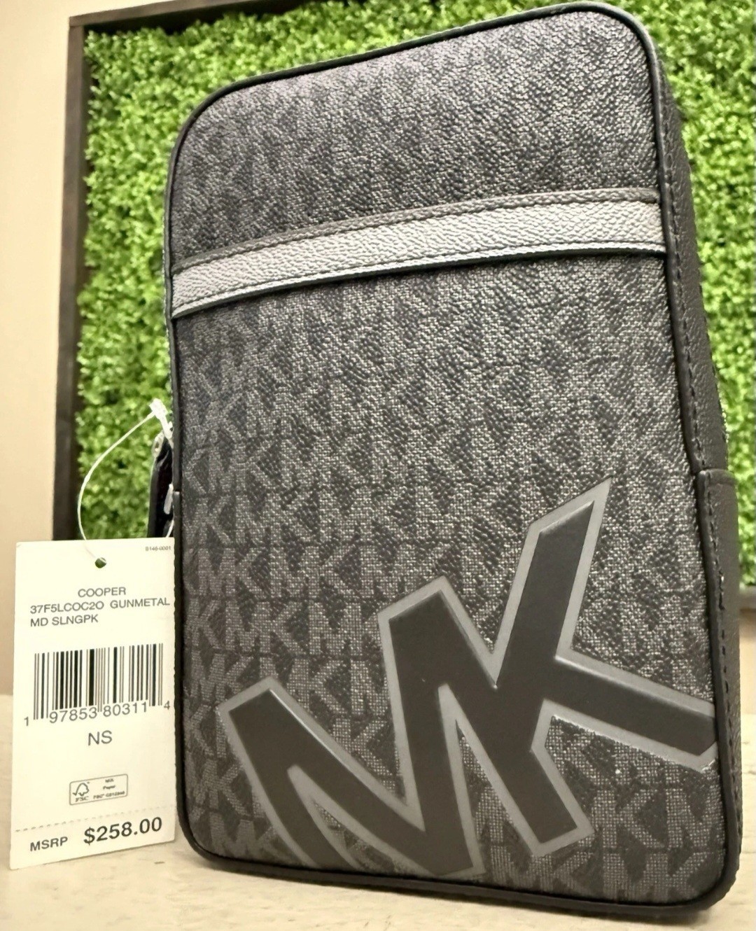 Michael Kors Cooper Medium Signature Logo Crossbody Sling Pack Men Black New