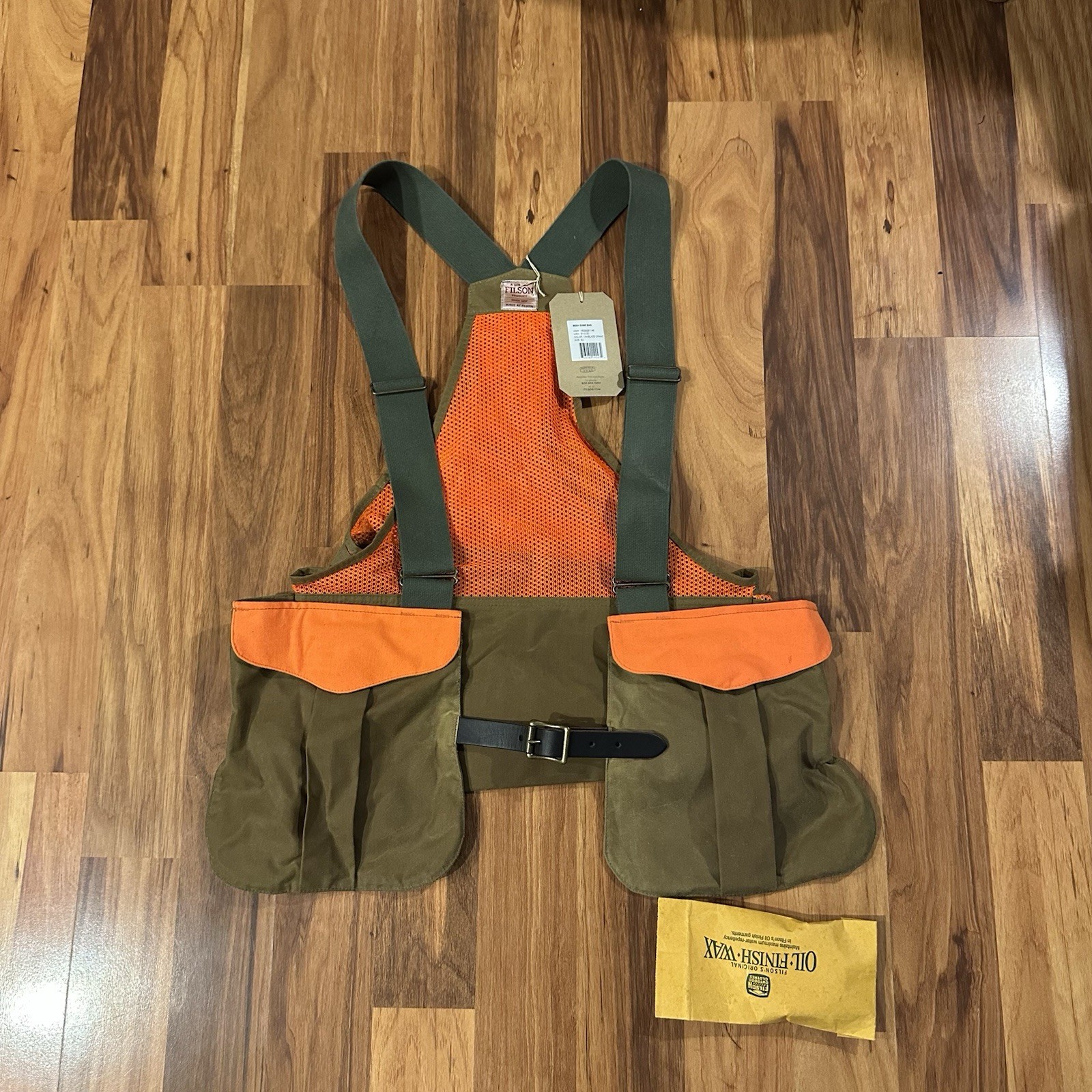 Filson Mesh Game Bag Waxed Canvas Hunting Tin Cloth Made In USA OSFA NWT