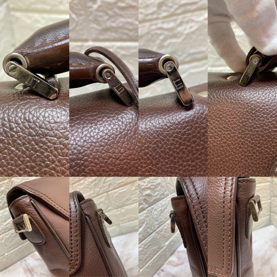 Dunhill Flap Briefcase Business Bag Brown Calf Leather Lock & Key Top Handle Men