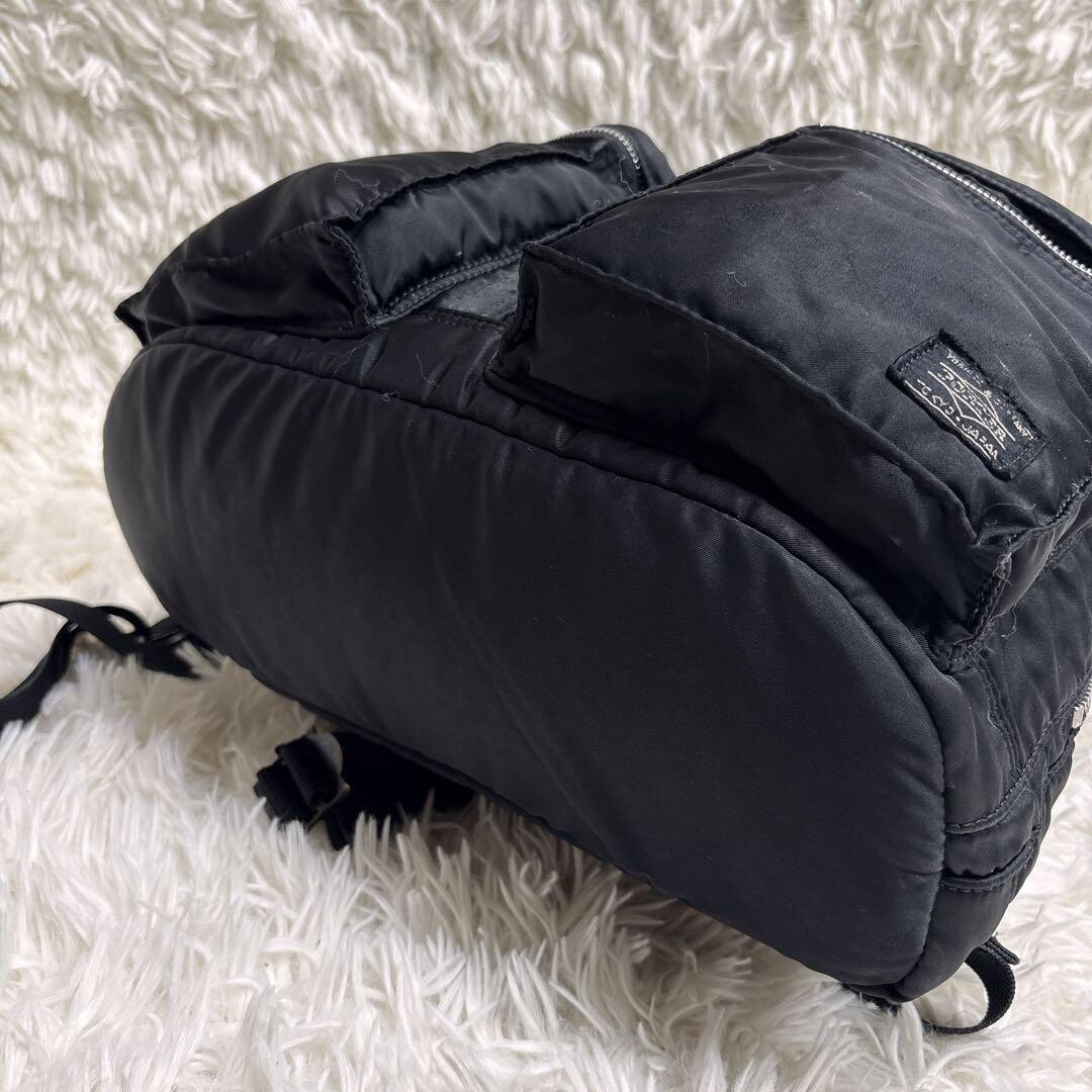 PORTER Tanker Drawstring Backpack Black Orange Nylon Japan Mens Bag 35x45cm