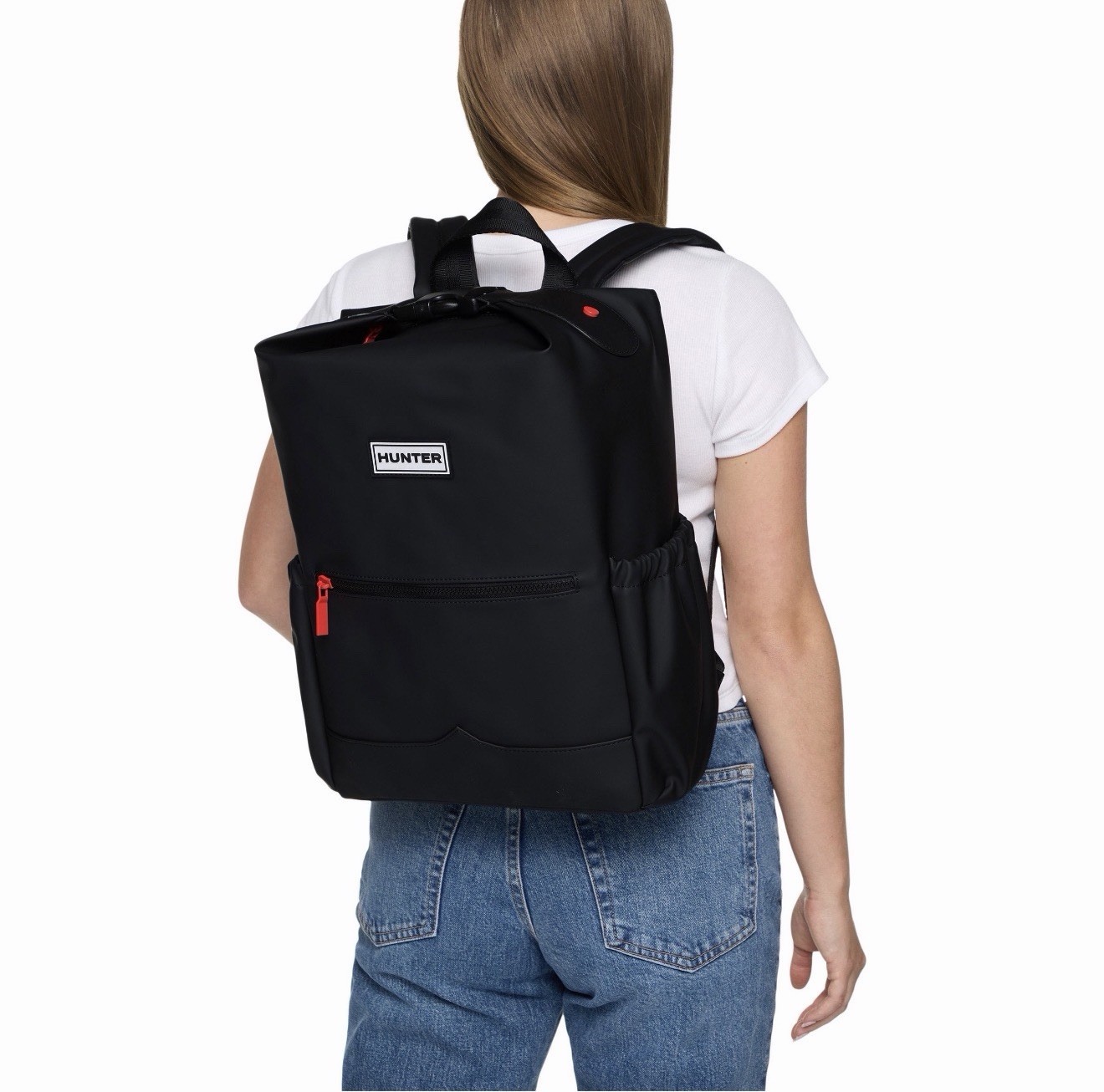 NEW Hunter Waterproof Backpack Black Rolltop Laptop Bag 14″ Minimalist, Pockets