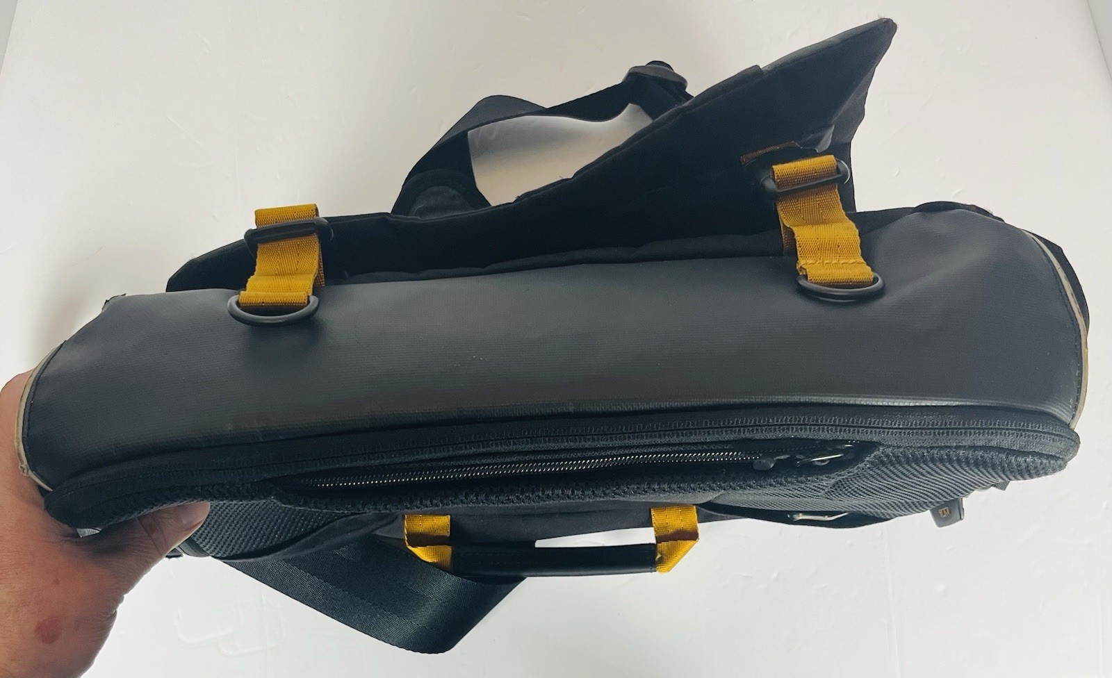TUMI T-Tech Expandable Laptop Messenger 16.5” Bag, Black W/Yellow Trim
