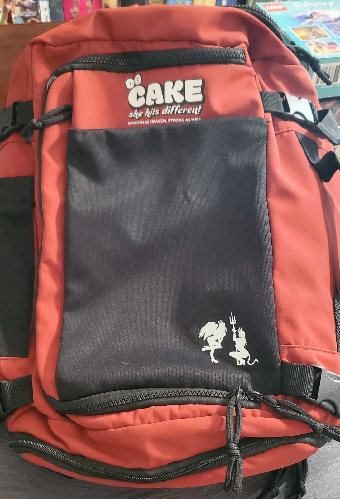 OG CAKE Backpack/Duffle Bag Zip Pockets Maroon Black Carry On