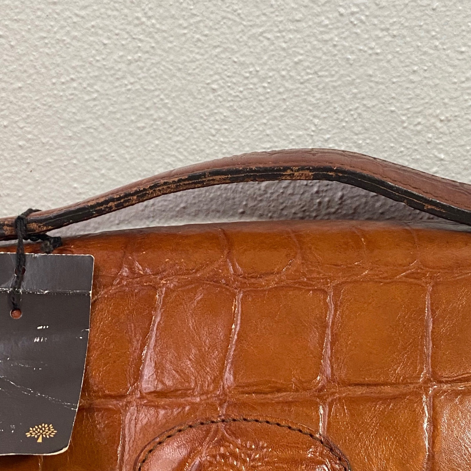 Vintage Mulberry Leather Briefcase Hunter Cango Croc Embossed HB5564/123