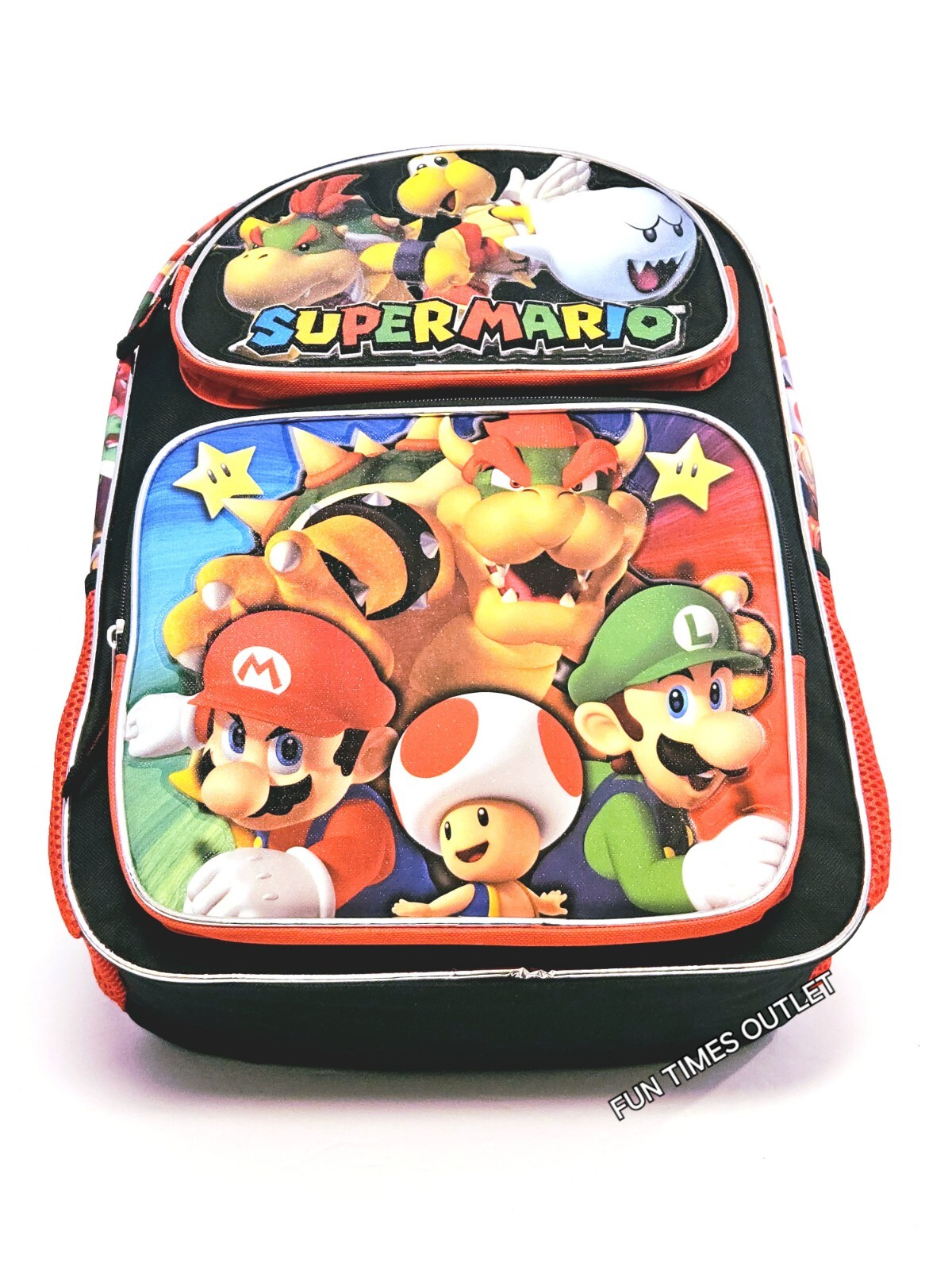 Nintendo Super Mario Bros Large 16″ School Backpack Luigi Browser Travel Bag New