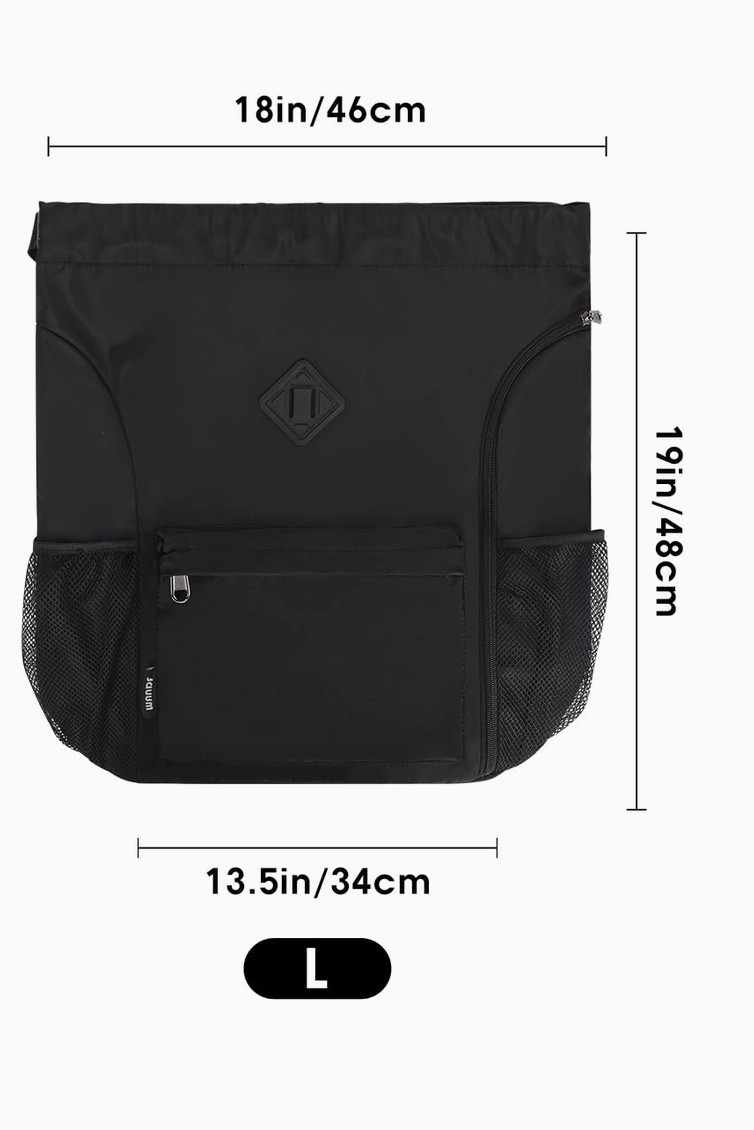 WANDF Drawstring Backpack Sports Gym Bag with Shoes Compartment, Water-Resist…