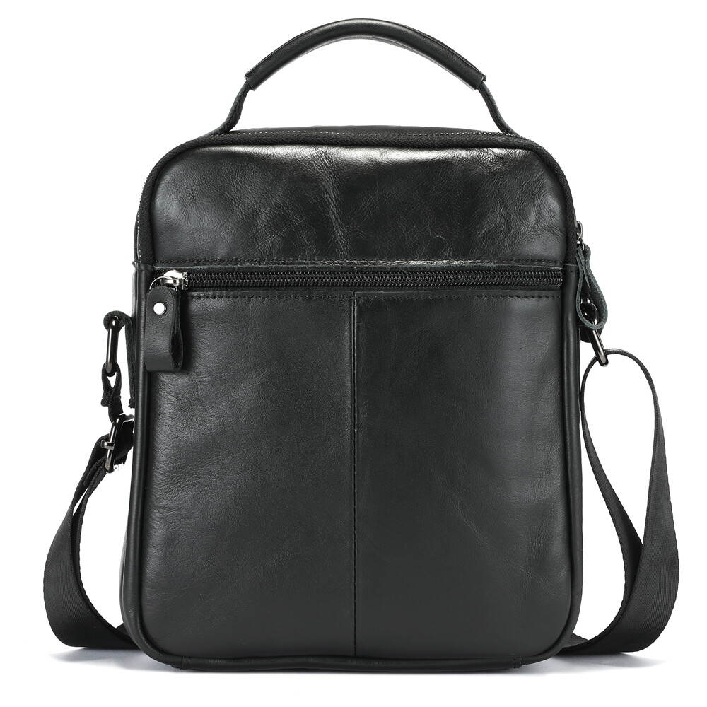 Men’s Genuine Leather Crossbody Bag Small Shoulder Messenger Bag for Work Travel