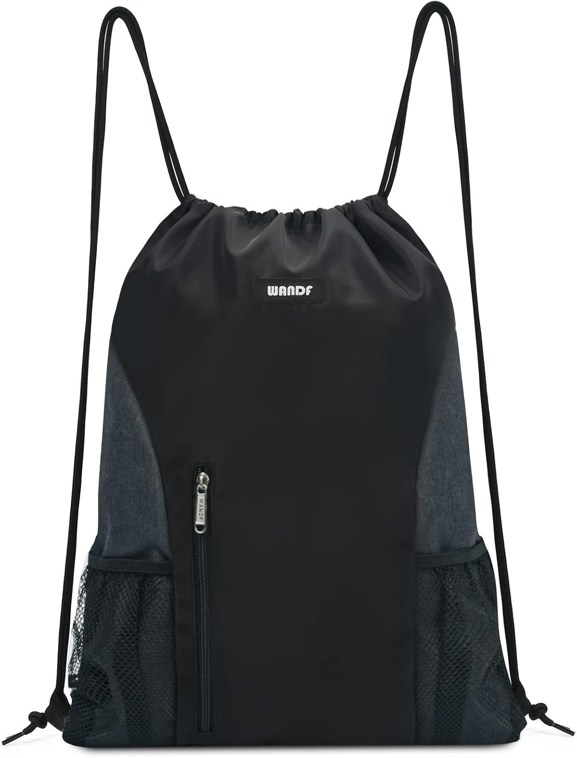 WANDF Drawstring Backpack Sports Gym Sackpack With Mesh Pockets Water Resistant