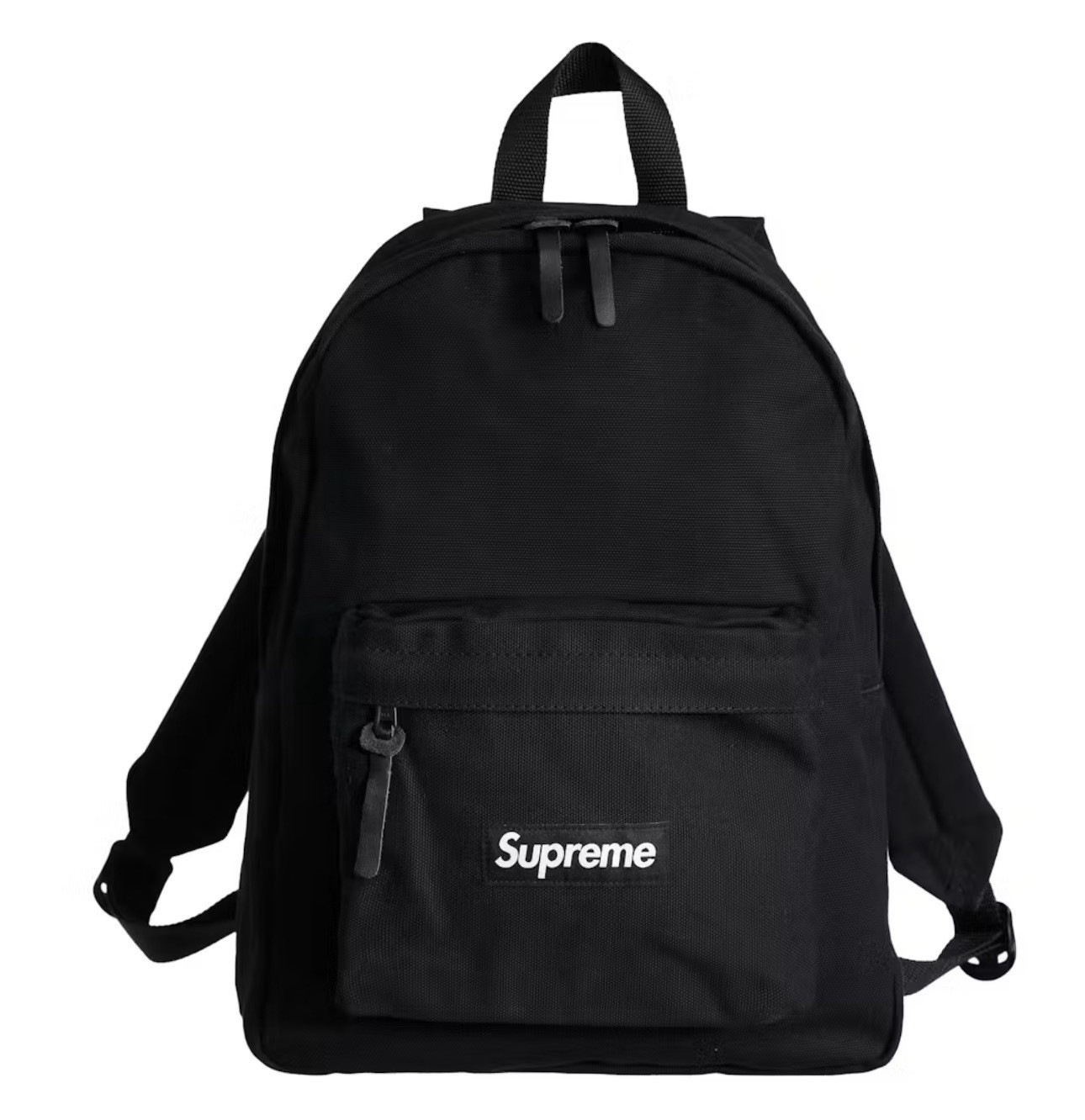 Supreme Black Medium Backpack Zip Closure w/ Front Zip Pocket, Adjustable Straps