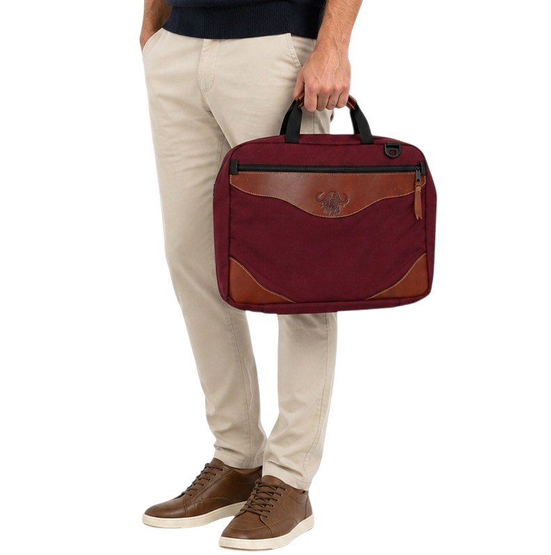 Wildgoose Briefcase Overnight Bag Cordura Nylon Top Grain Leather Made in Texas